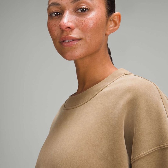 Lululemon Softstreme Perfectly Oversized Cropped Crew Sweatshirt Allspice 12 - Picture 3 of 10